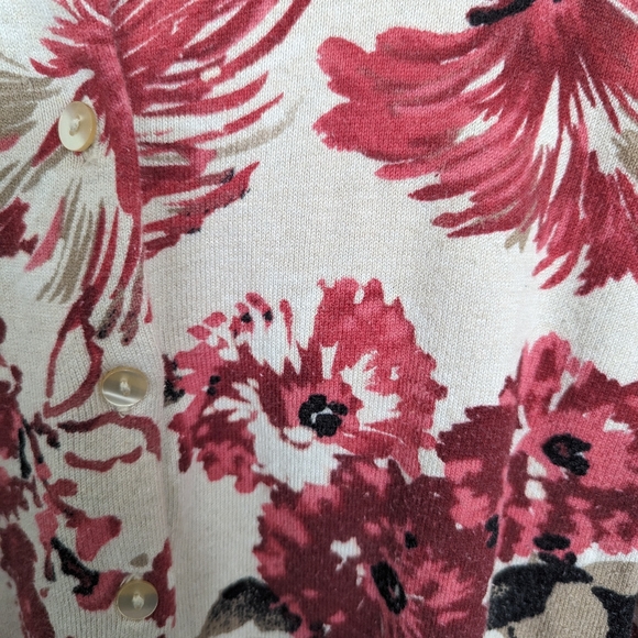 Karen Scott Floral Cardigan- Size Small - Picture 2 of 4